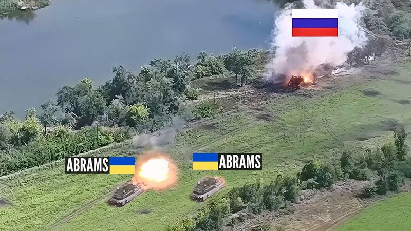 Two Abrams Face Russian Brigade Alone, Head-on