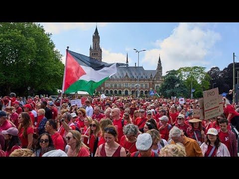 Over 100,000 people attend 'red line' protests for Gaza in Brussels and The Hague