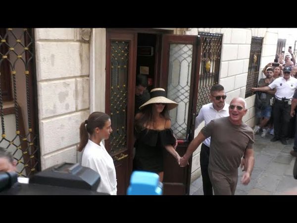 Jeff Bezos leaves Harry’s Bar in Venice ahead of wedding gala | AFP