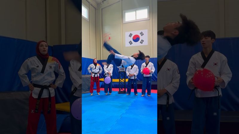 발차기로 풍선 터뜨리기!! #taekwoncre #태권도 #태권크리