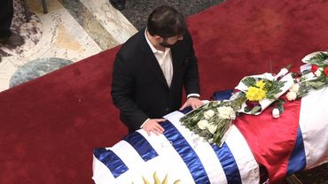 Chilean President Boric arrives to Mujica's wake in Montevideo | AFP