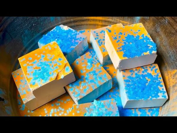 Crunchy Chalk with Orange Powder & Snowflakes