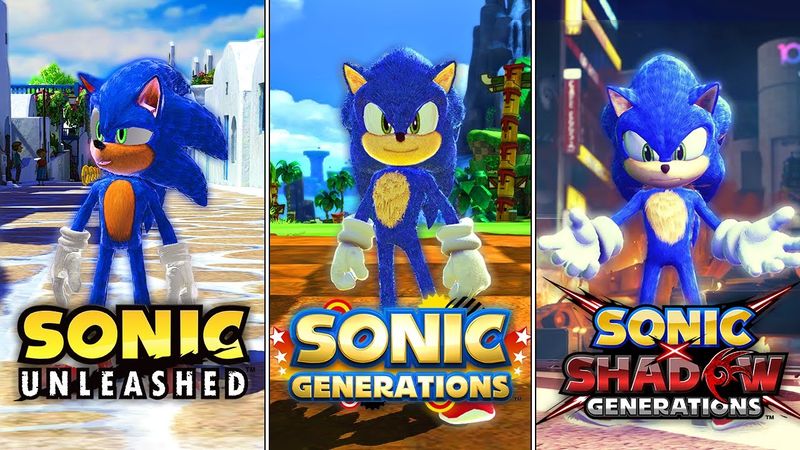 Playable Movie Sonic In Different Sonic Games!
