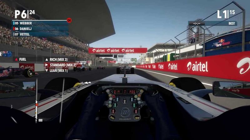 F1 2012, Career, India 25% race, Williams, legend ai, no assists, no setup.