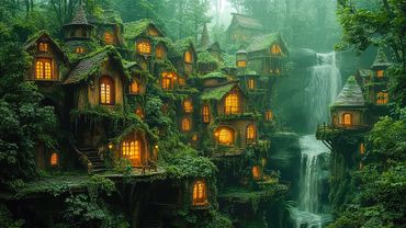 Celtic Forest Village|Mossy Medieval Castle🌿Celtic Harp and Flute Deeply Relaxing and Soothing Music