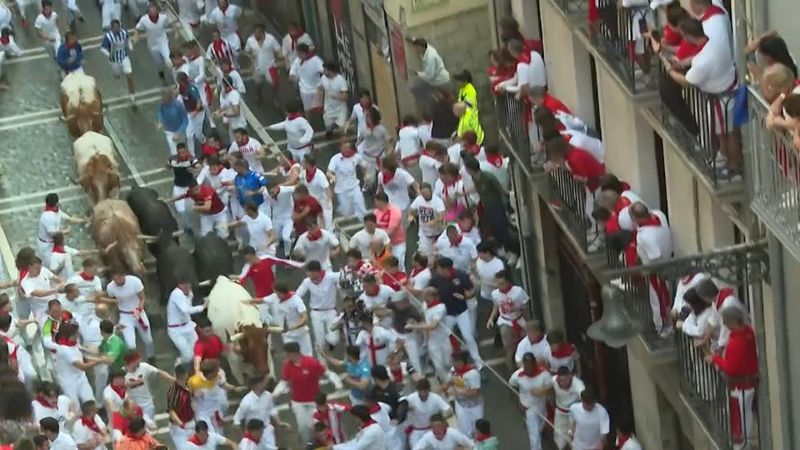 First bull run of San Fermin festival in Pamplona | AFP