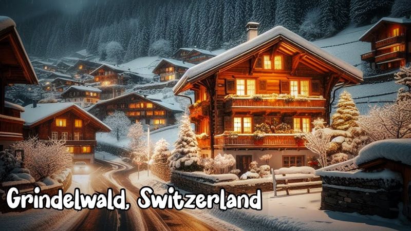 Grindelwald, Schweiz 4K – Verschneite Nachtwanderung im schönsten Schweizer Dorf