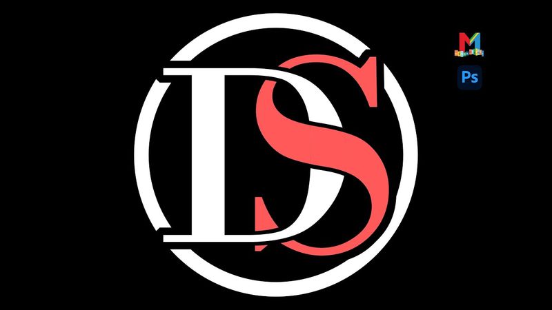 Logo Design  How to make DS text logo in photoshop