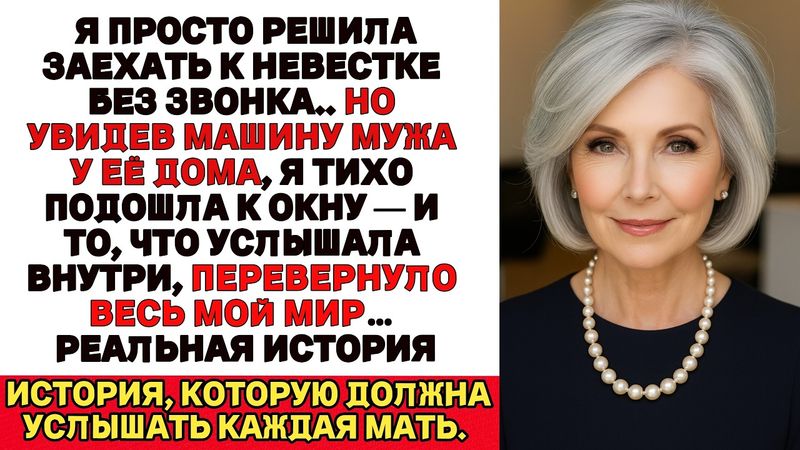 Я решила навестить свою невестку,но, увидев машину мужа у её дома, тихо подошла к окну…