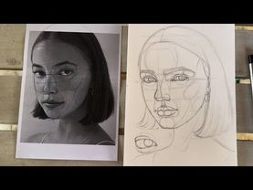 “Построение” портрета по фото | разбор лица по фото | рисунок портрета