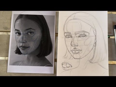 “Построение” портрета по фото | разбор лица по фото | рисунок портрета