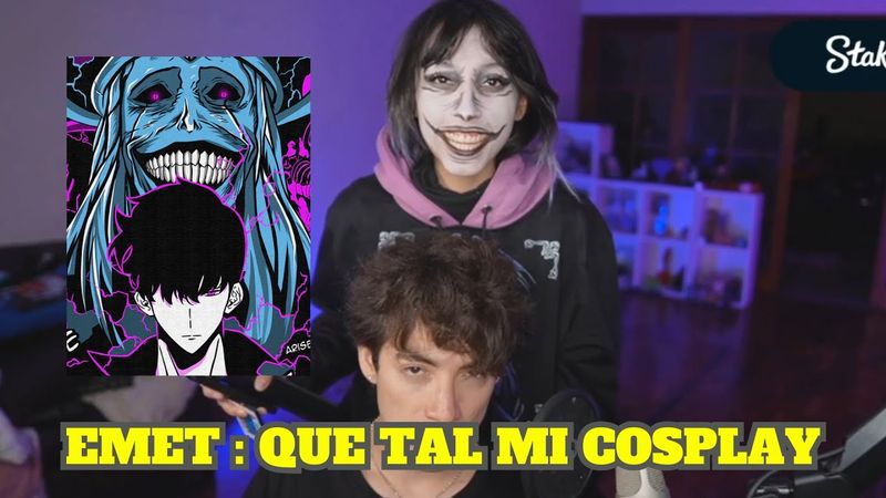 EMET LE ENSEÑA A GLOGLO SU COSPLAY DE LA ESTATUA DE SOLO LEVELING