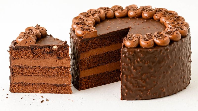 Мега ШОКОЛАДНЫЙ торт с глазурью Роше - без желатина, сливок и творожного сыра / шоколадный бисквит