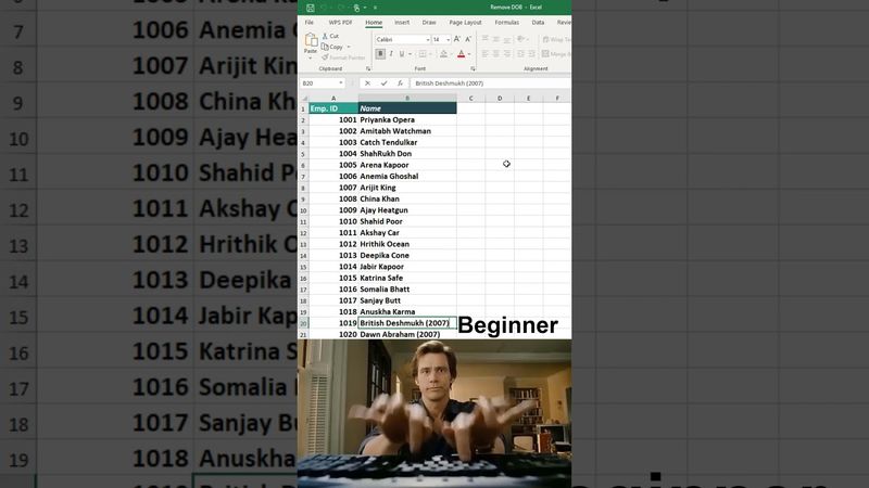 How to remove DOB in excel 😱 #excel #office #spreadsheet