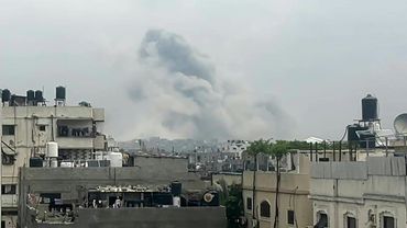 Smoke rises after airstrike on Gaza's Beit Lahia | AFP