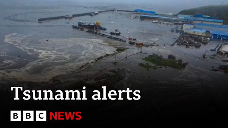 Tsunami waves build in California as threat downgraded in Hawaii and Japan | BBC News