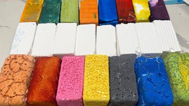 Pasted Dyed and Fresh Gym Chalk blocks ASMR “Happy Islamic New Year” C/W @ASMRgymchalkIndonesia