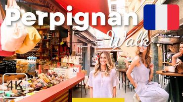 Perpignan, France 4K City Centre Walking Tour! Perpignan Centre Ville