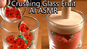 Crushing Glass Fruit into Sand AI ASMR | Satisfying Kinetic Sand Made From Glass Fruit