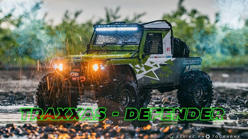 Rc Crawler Traxxas TRX4 Defender Modify Hard Body - Rock Crawling (Rainy Day) | E3S-RC