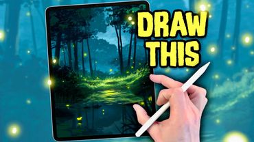 PROCREATE Landscape Drawing Tutorial - Firefly Forest