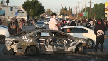 US demonstrators protest immigration enforcement raids in Los Angeles suburb | AFP