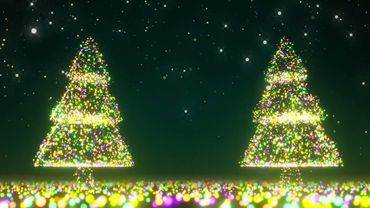 LIGHT UP CHIRSTMAS TREE BACKGROUND LOOP. Xmas VJ Loop. Christmas Tree (No Sound)