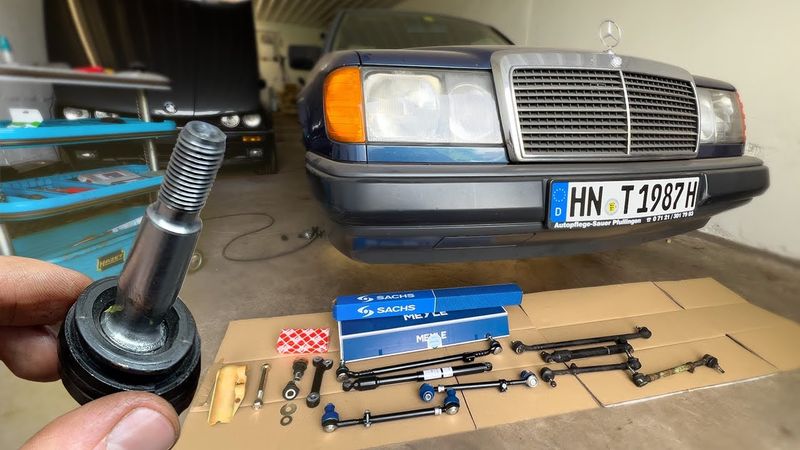 Mercedes W124 полная замена рулевых тяг, демпфера, рулевой сошки