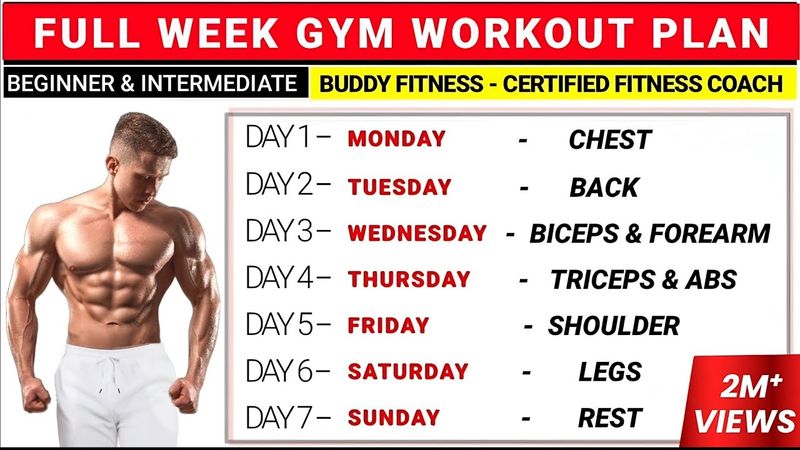 Full Week Gym Workout Plan | Gym Workout Plan | @BuddyFitness