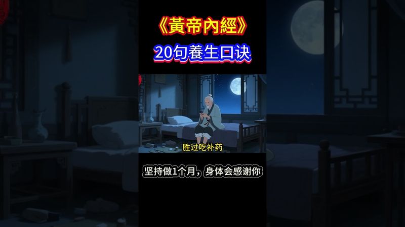《黃帝內經》20句千年養生訣，堅持一個月，氣色變好、體質變強！ #人生感悟 #易经 #運勢