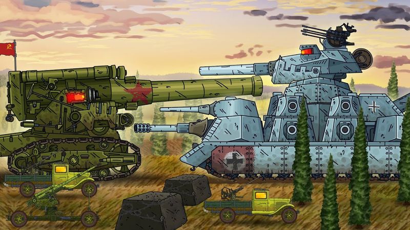 Мортира Б-4 vs PZ-44 - Мультики про танки