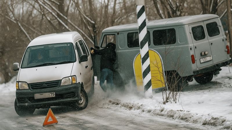 Самые Нелепые и Безумные Моменты на Ледяной Дороге, Снятые на Камеру