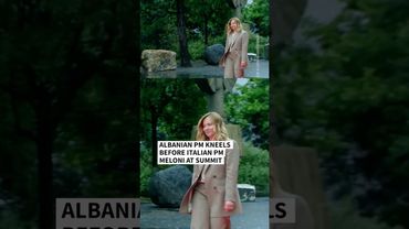 Albanian PM kneels to welcome Italy’s Meloni at European summit | AFP #shorts