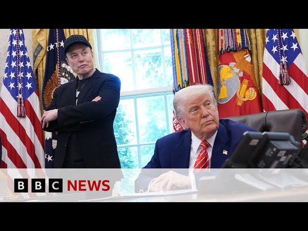 Tesla shares down after Elon Musk row with Donald Trump | BBC News