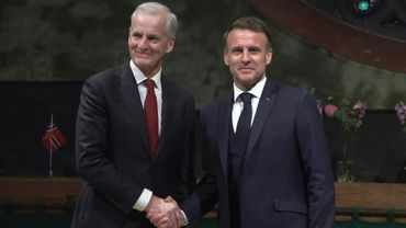 Macron meets Norwegian PM Jonas Gahr Støre in Oslo | AFP