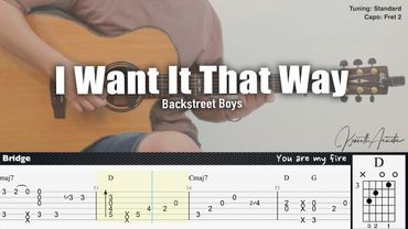 I Want It That Way - Backstreet Boys | Fingerstyle Guitar | TAB + Chords + Lyrics