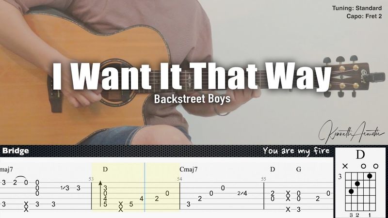 I Want It That Way - Backstreet Boys | Fingerstyle Guitar | TAB + Chords + Lyrics