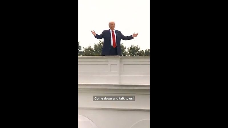 'What are you doing': Trump wanders on White House roof