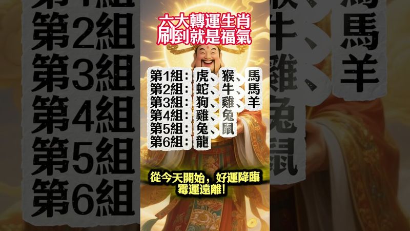 六大轉運生肖｜刷到就是福氣👉 趕緊接福！不接就錯過了！