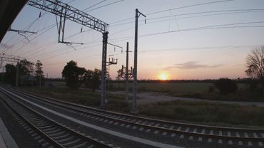 Sunset on the Tikhoretsk direction | Vyselki - Platnirovskaya by Russian train
