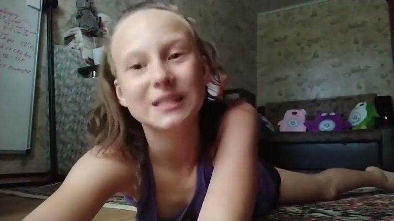 Girl Gymnast Anastasia -Stretching and Flexibility -Our Lesson Together for you -at our Home
