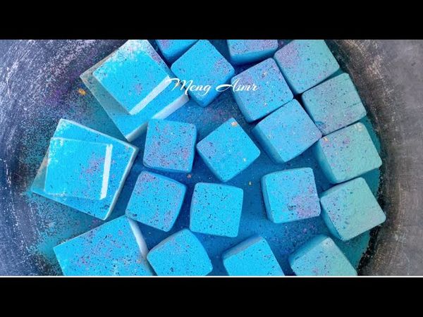 Blue small squares/colorful homemade chalk