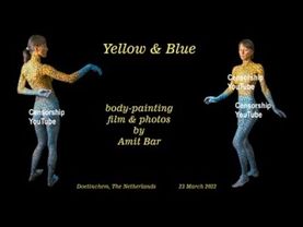 Art video: Yellow & Blue body-painting.  EDSA content