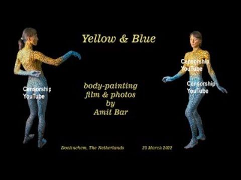 Art video: Yellow & Blue body-painting.  EDSA content