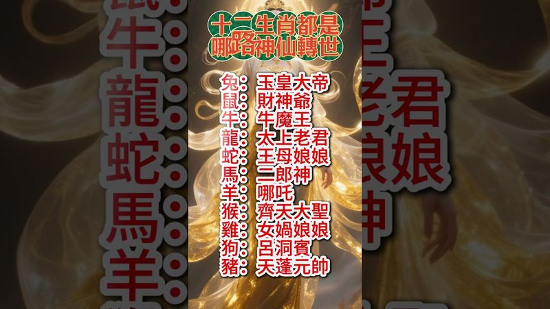 【十二生肖都是哪路神仙轉世】#生肖  #運勢  #玄學 #風水