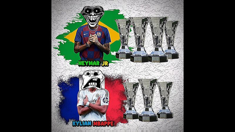 NEYMAR JR VS MBAPPE #football #trophy #shorts