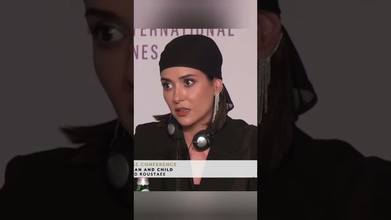 ترجمه سوال خبرنگار از پریناز ایزدیار توسط پیمان معادی در نشست خبری فیلم زن و بچه در جشنواره کن