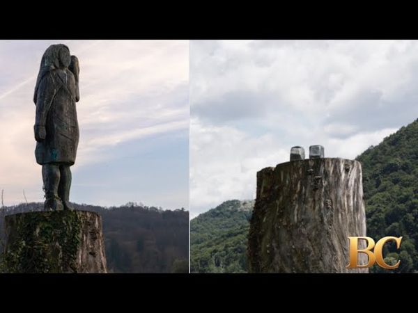 Melania Trump statue cut off at feet, stolen from her native Slovenia