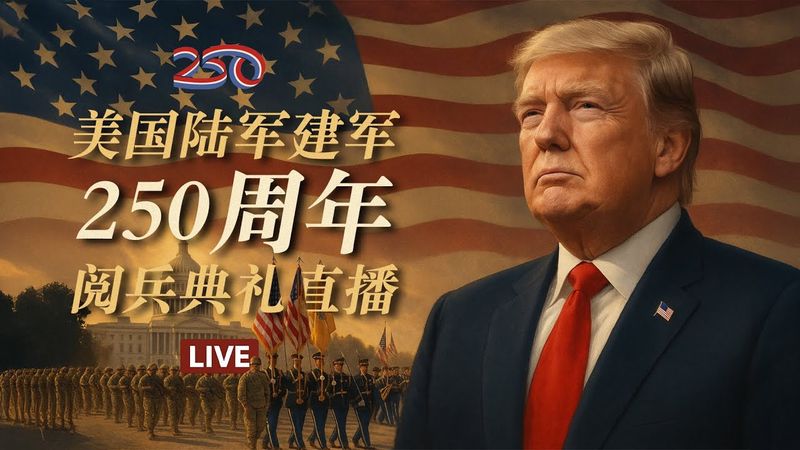 美国34年来首次超级大阅兵，特朗普领衔庆祝陆军250周年【直播】