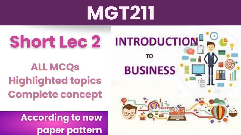 MGT211 Short Lecture 2_Highlighted Questions_MGT211short Lectures_Mid Term_Full Detail In Short Time
